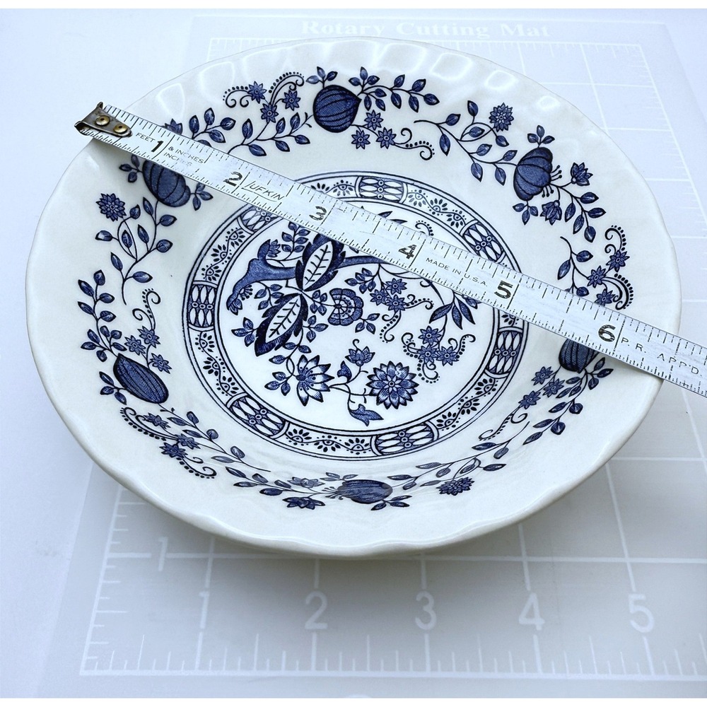 1980s Myott Meakin Blue Onion Nordic Set of 4 Cereal Individual Size Bowls 6.5" - Picture 7 of 8